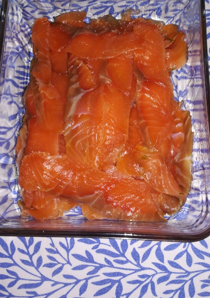 Una foto de Salmón ahumado