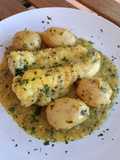 Rape y patatas en salsa verde de cava