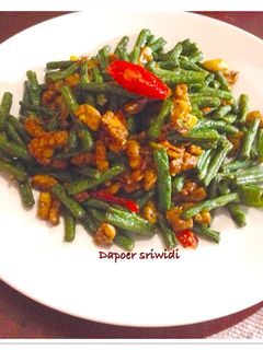 Foto resep Oseng kacang panjang tempe