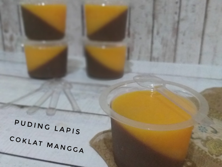 Langkah Mudah untuk Menyiapkan Puding Lapis coklat-mangga Rumahan