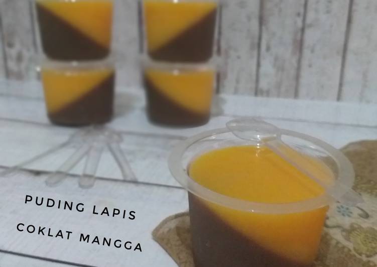 Puding Lapis coklat-mangga