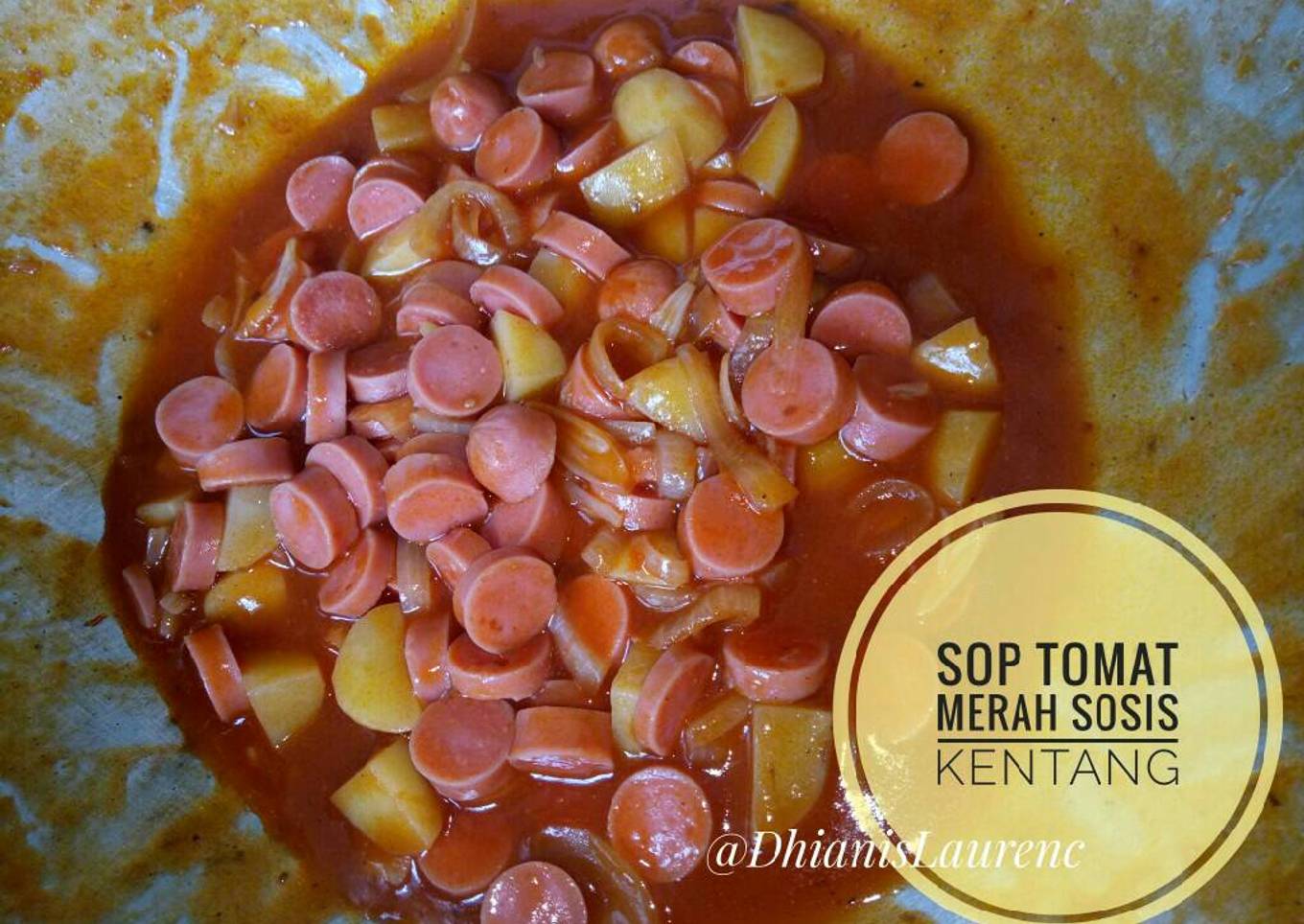 Sop tomat merah sosis kentang praktis / soup