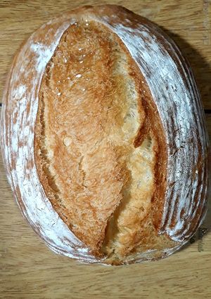 Una foto de PAN sin amasado con diseño, para PRINCIPIANTES🍞