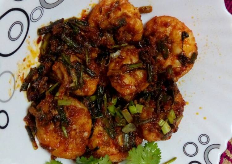 Spring onion prawn