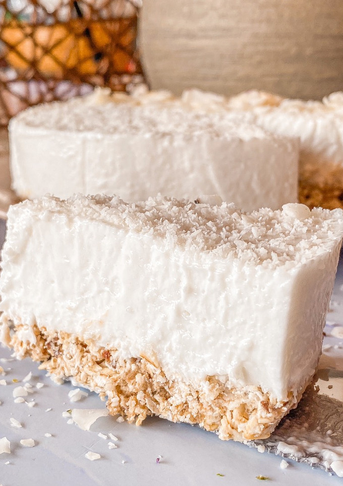 Una foto de Cheesecake fría de coco