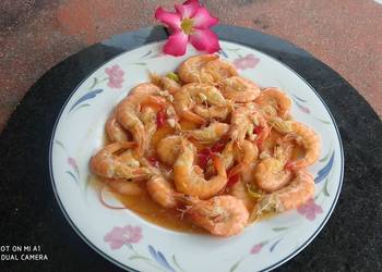 Mudah Cepat Memasak 🍤 Udang Saos Bangkok Pedas Manis Sedap