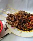 Sate daging sambal kecap bawang tomat