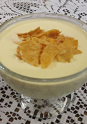 Una foto de Crema express de durazno con cereales