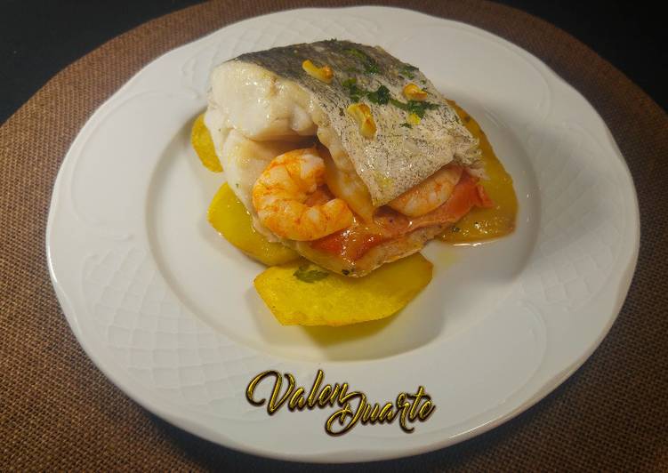 Merluza rellena de langostinos y ahumados