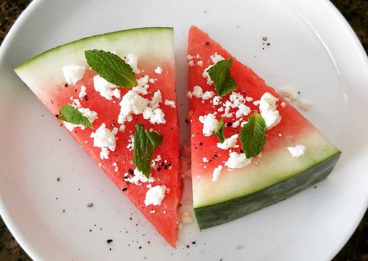Step-by-Step Guide to Prepare Homemade Watermelon Wedges With Feta And Mint