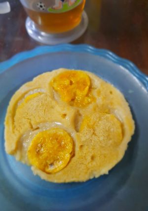 Hình của món Bánh chuối yến mạch hấp đơn giản.
