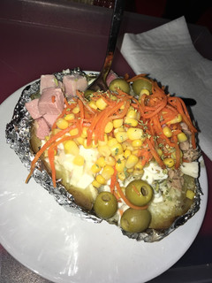 Una foto de Papa asada de feria