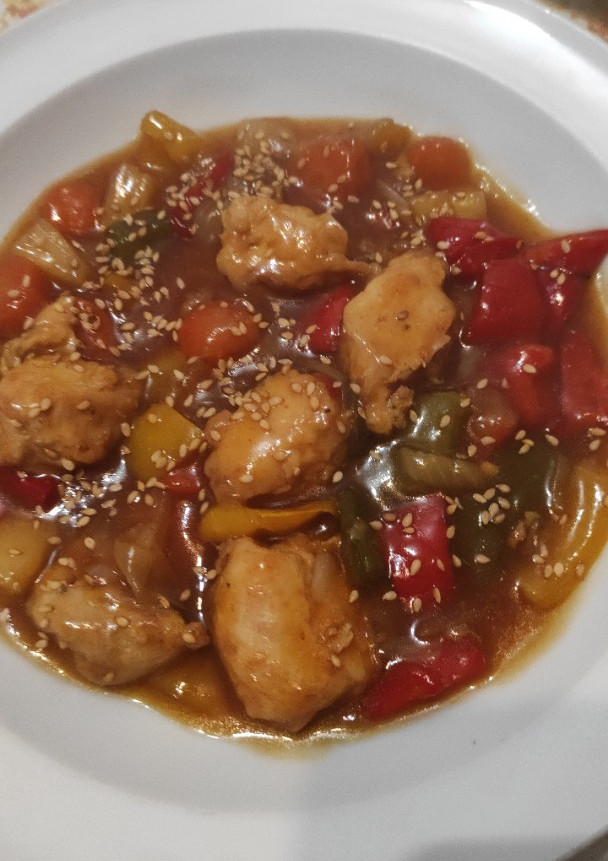 Una foto de Pollo Agridulce