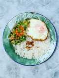 Nasi Telur Ceplok Dengan Scallion Oil