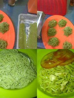 Foto resep Mie bayam simple