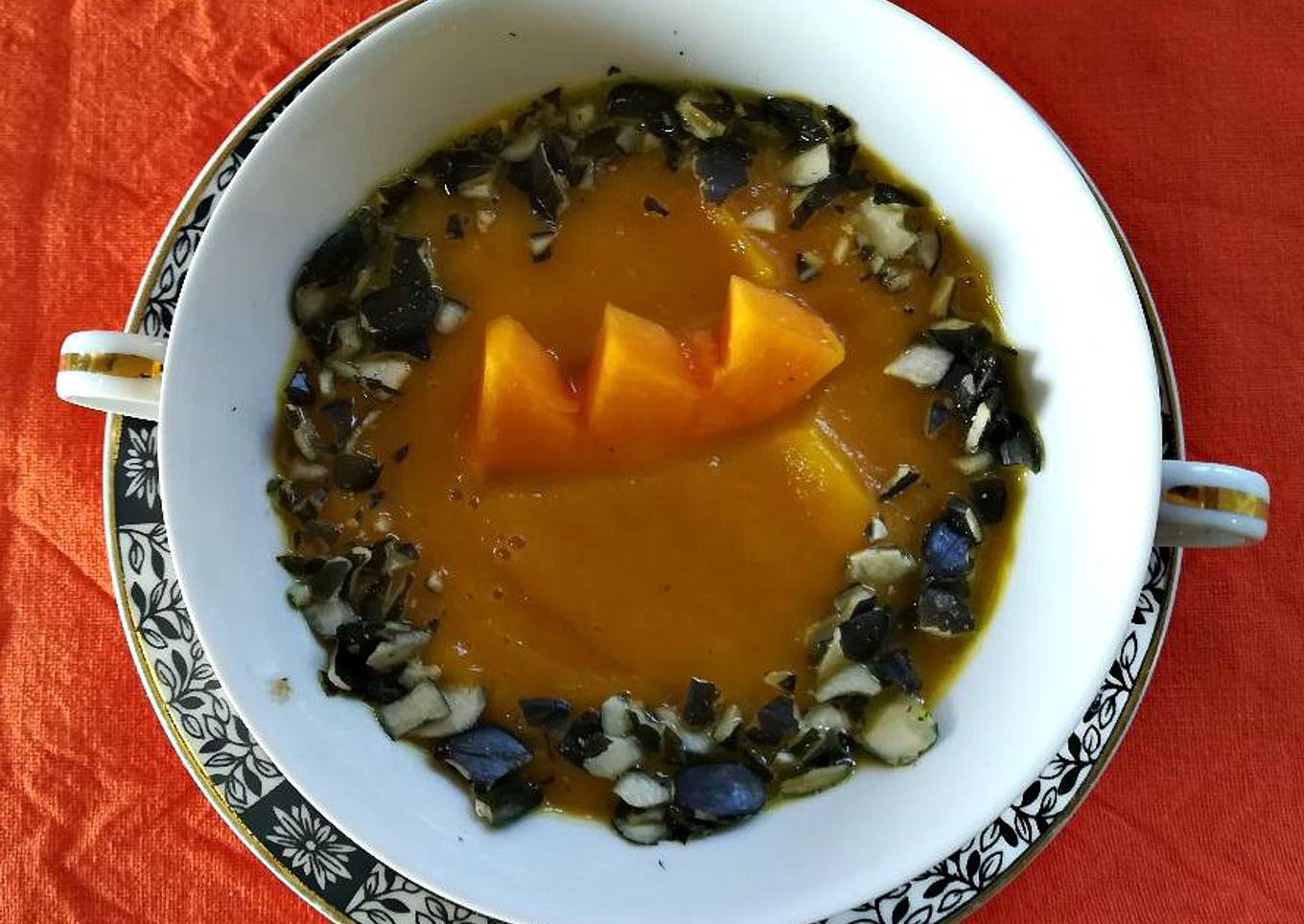 Crema de calabaza con mango