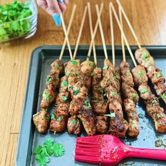 A picture of Moo Ping (Thai Grilled Pork Skewers).