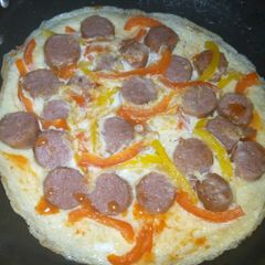 A picture of Fried eggs🥚pizza 🍕.