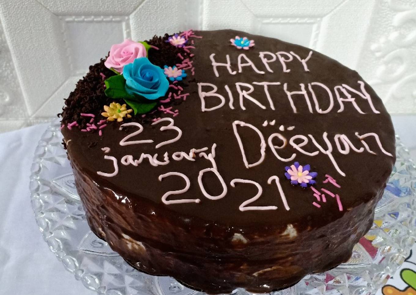 Chocolate Sponge B'day Cake ala Didi