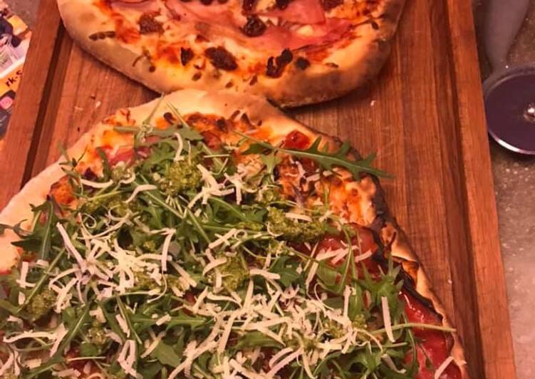 Pizza med rucola og citron