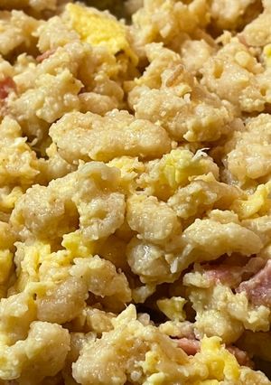 Túrós-kovászos tojásos nokedli (IR kompatibilis) recept fotója