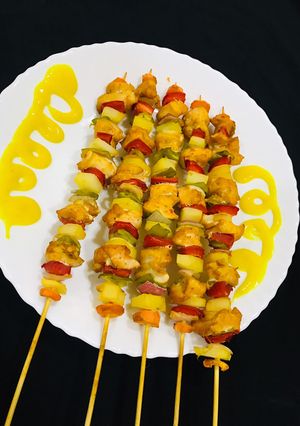 A picture of Chicken skewers.