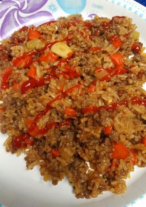 A picture of Fried Rice with Beef.