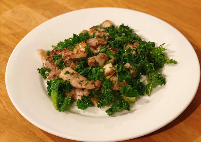 Chinese style stir fried pork with kale (Non Halal)