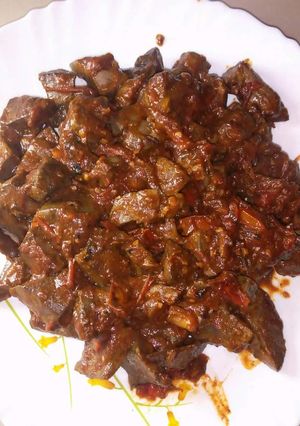 A picture of Wet fried liver.