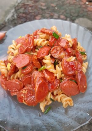 Foto resep Tumis sosis makaroni pedas