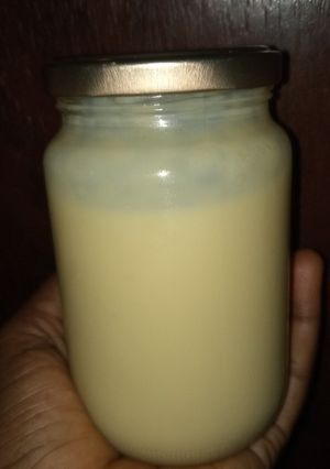 A picture of Homemade sweetened condensed milk.