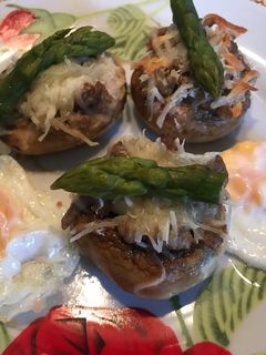 Una foto de Champiñones rellenos de carne picada