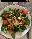 Ensalada de espinacas con gambitas