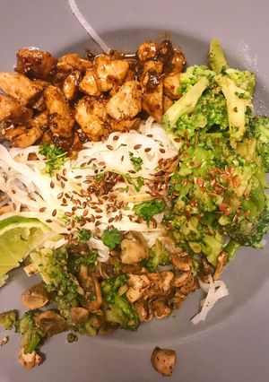 Une photo de Nouilles sauce sucrée salée