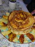 Waffles con manzana verde caramelizada