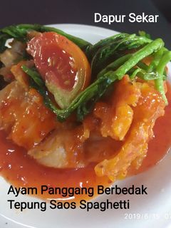 Foto resep Ayam Panggang Berbedak Tepung Saos Spaghetti