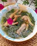 Canh rau tần ô nấu chân gà