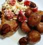 Simple Way Make Recipe Baked pork chop, feta, tomato, honey, truffled potatoes &amp; grapes that is Delicious, Tasty}