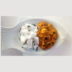 A picture of Porriage beans with agidi.
