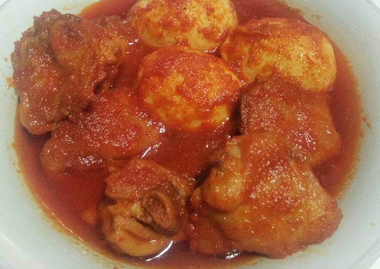 Resep Ayam / telur masak habang, Lezat Sekali