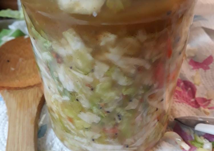 Steps to Make Quick Fermented Kiwi Cabbage Chow Chow