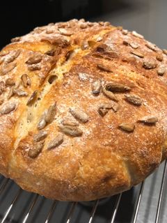 A picture of No-Knead Milk and Nut European Bread.