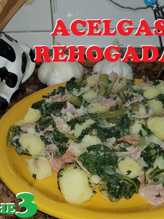 Una foto de Acelgas rehogadas con patatas y jamón York