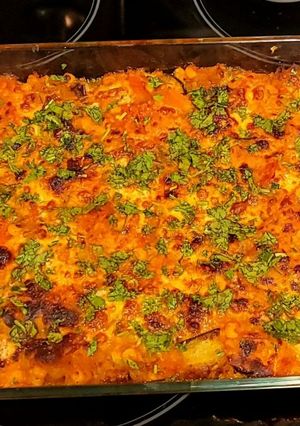 Una foto de Lasaña de 🍆 berenjena con queso 🧀
