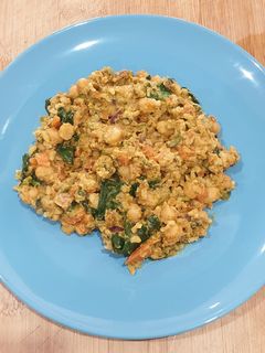 Una foto de Garbanzos al curry con verduras