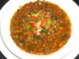 Sopa de lentejas y espinaca vegana