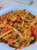 Tumis Pare paprika labu Japan jamur cabe vegan