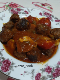 عکسی از دستور خورشت کدو با گوشت قلقلی