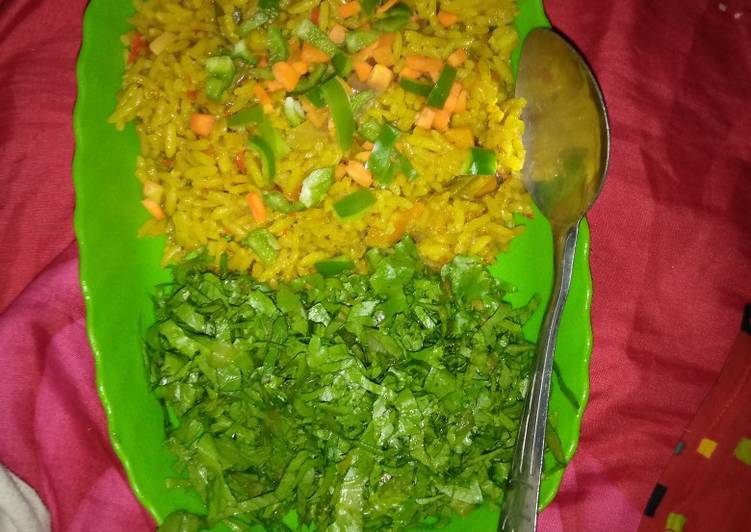 Recipe of Super Quick Homemade Jollof rice with salad