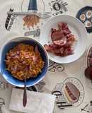 Cheesy Buldak Instant Carbonara with Bacon 🥓